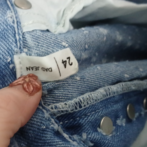Nwot PacSun Medium Blue Distressed Dad Jeans Size 24 - Picture 11 of 13